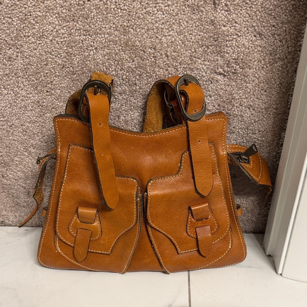 Patricia Nash Tan Leather Shoulder Bag